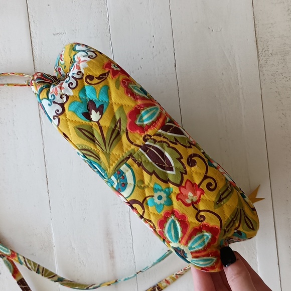Vera Bradley Yellow and Turquoise Shoulder Bag - Picture 3 of 5